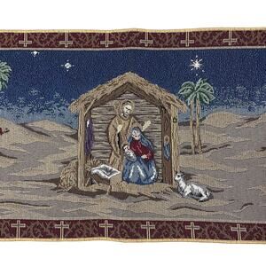 Christmas Nativity Scene Three Wise Men Jesus Christ Table Runner Wall Hanging
